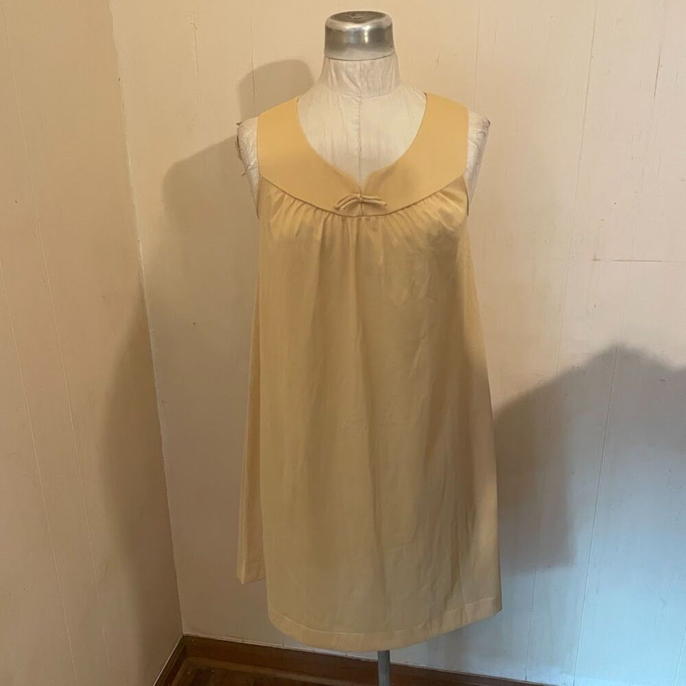 Vintage 60s VANITY FAIR Mustard Harvest Gold Gown Midi XS